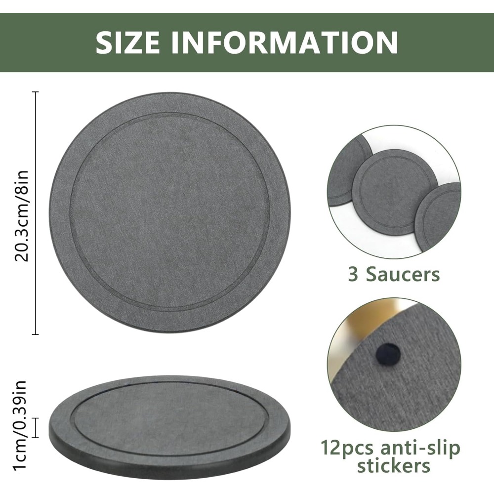 Conjunto de 3 peças de pratos  - Drip Tray Saucer avaliação e preço